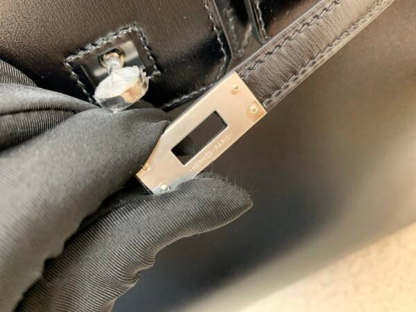 Germany sales Birkin 25CM 89 Nior Box Leather Silver Hardware Full Handmade