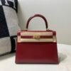 Kelly 25CM 55 Rouge H Box Leather Gold Hardware Global Sales Full Handmade