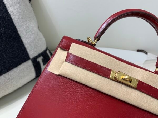 Kelly 25CM 55 Rouge H Box Leather Gold Hardware Global Sales Full Handmade