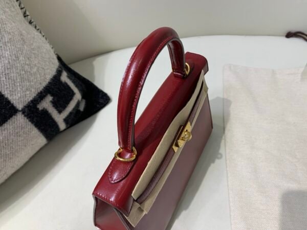 Kelly 25CM 55 Rouge H Box Leather Gold Hardware Global Sales Full Handmade