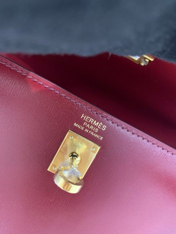 Kelly 25CM 55 Rouge H Box Leather Gold Hardware Global Sales Full Handmade