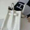 Full Handmade Birkin 25cm 8L Beton Alligator Leather Silver Hardware