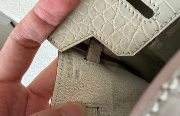 Full Handmade Birkin 25cm 8L Beton Alligator Leather Silver Hardware