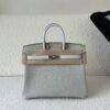 Global Shipping Birkin 25cm chevre Leather 80 Gris Perle T0 Bleu Brume Silver Hardware