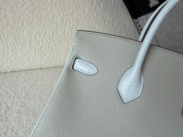 Global Shipping Birkin 25cm chevre Leather 80 Gris Perle T0 Bleu Brume Silver Hardware