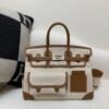 Top Handmade Quality Birkin Cargo 35CM CK37 Gold Canvas/ Swift Leather Silver Hardware