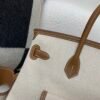 Top Handmade Quality Birkin Cargo 35CM CK37 Gold Canvas/ Swift Leather Silver Hardware