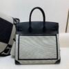 Top Quality Birkin Cargo 40CM 89 Nior Canvas/ Swift Leather Full Handmade Silver Hardware