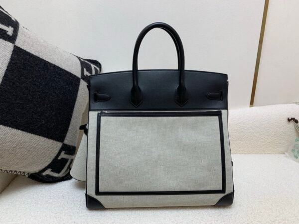 Top Quality Birkin Cargo 40CM 89 Nior Canvas/ Swift Leather Full Handmade Silver Hardware