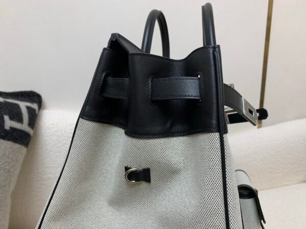 Top Quality Birkin Cargo 40CM 89 Nior Canvas/ Swift Leather Full Handmade Silver Hardware