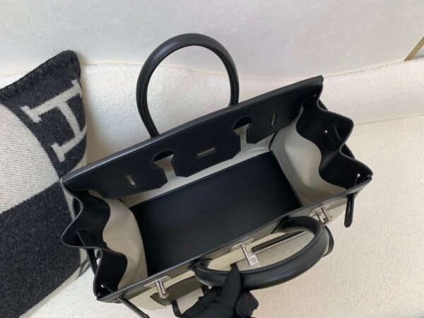 Top Quality Birkin Cargo 40CM 89 Nior Canvas/ Swift Leather Full Handmade Silver Hardware