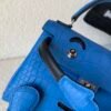 Top Handmade Kelly doll 16CM I7 Bleu Zellige Alligator Leather Silver Hardware