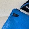 Top Handmade Kelly doll 16CM I7 Bleu Zellige Alligator Leather Silver Hardware