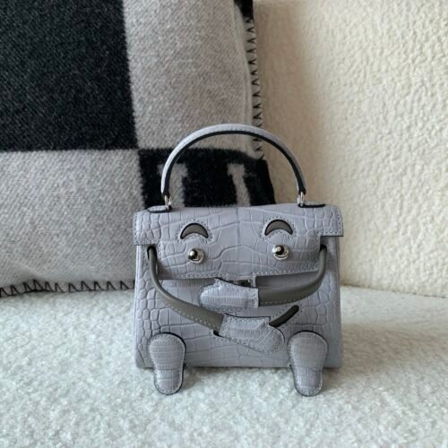 Global Shipping Kelly doll 16CM 80 Gris Perle Alligator Leather Full handmade Silver hardware