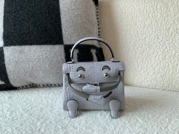 Global Shipping Kelly doll 16CM 80 Gris Perle Alligator Leather Full handmade Silver hardware