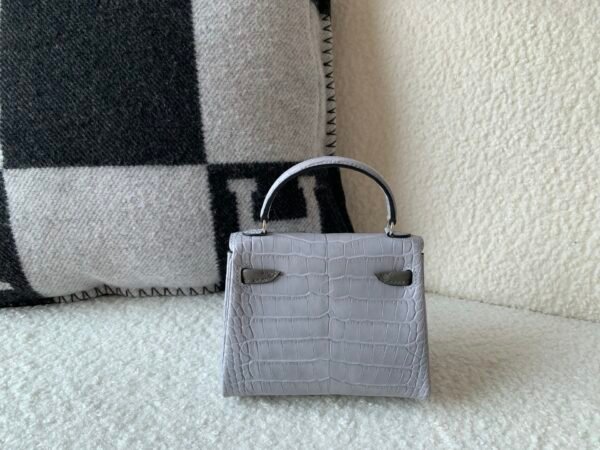 Global Shipping Kelly doll 16CM 80 Gris Perle Alligator Leather Full handmade Silver hardware