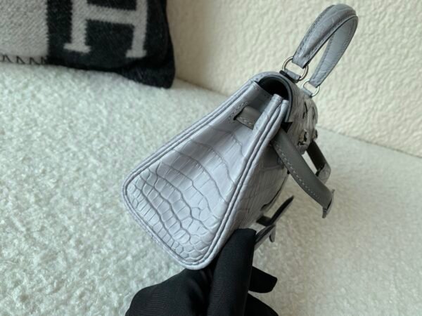 Global Shipping Kelly doll 16CM 80 Gris Perle Alligator Leather Full handmade Silver hardware