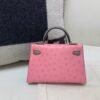 wsxc1777473799238_1 Mini Kelly 19CM L4 Rose Bubblegum Ostrich Leather Gold Hardware Top Handmade