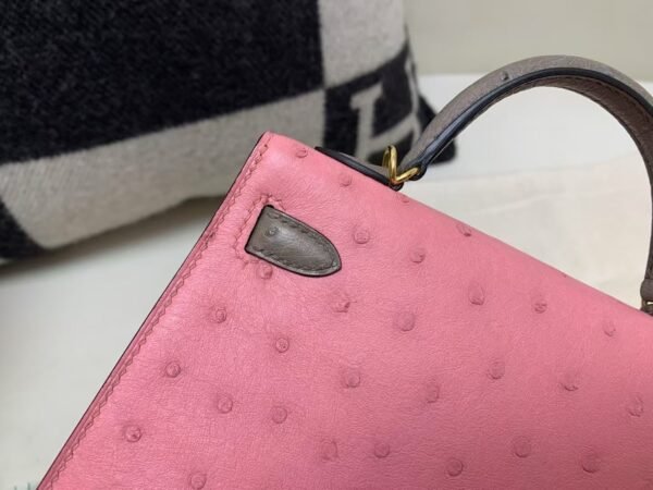 wsxc1777473799238_3 Mini Kelly 19CM L4 Rose Bubblegum Ostrich Leather Gold Hardware Top Handmade