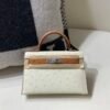 Mini Kelly 19CM 3C Parchemin CK37 Gold Ostrich Leather Silver Hardware Top Handmade