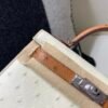 Mini Kelly 19CM 3C Parchemin CK37 Gold Ostrich Leather Silver Hardware Top Handmade