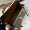 Mini Kelly 19CM 3C Parchemin CK37 Gold Ostrich Leather Silver Hardware Top Handmade