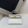 Top Handmade Mini Kelly 19CM i2 Nata Ostrich Leather Gold Hardware
