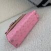Mini Kelly 19CM L4 Rose Bubblegum Ostrich Leather Silver Hardware Top Handmade
