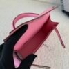 Mini Kelly 19CM L4 Rose Bubblegum Ostrich Leather Silver Hardware Top Handmade