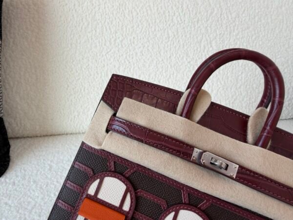 wsxc1778167580128_2 Special Order Birkin 20cm House 57 Bordeaux 93 Orange T3 Bai Brun Silver Hardware