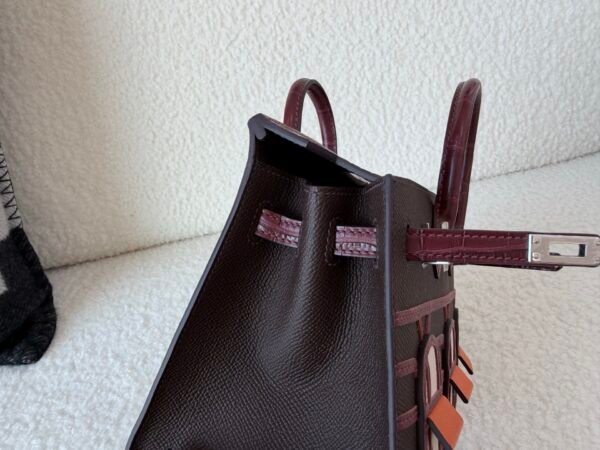 wsxc1778167580128_5 Special Order Birkin 20cm House 57 Bordeaux 93 Orange T3 Bai Brun Silver Hardware