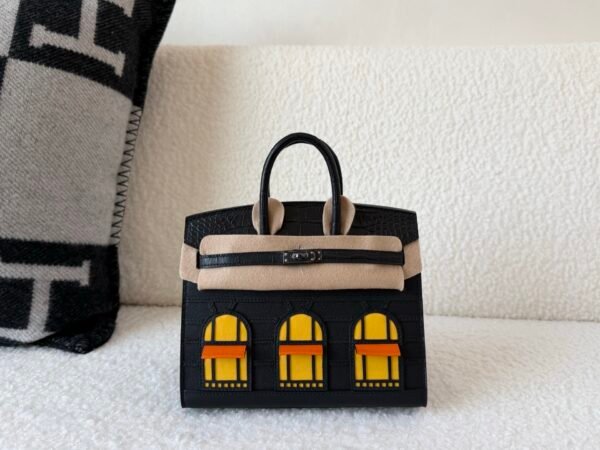 Birkin 20 house 89 Nior 9O Jaune De Naples 93 Orange Matte Alligator Dark black hardware