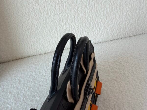 Birkin 20 house 89 Nior 9O Jaune De Naples 93 Orange Matte Alligator Dark black hardware