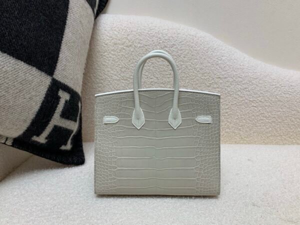 Birkin House 20cm 8L Beton 01 White 93 Orange Top Handmade Matte Alligator togo