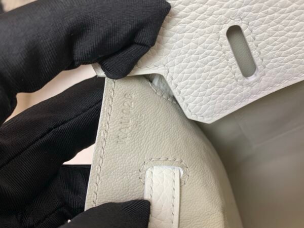 Birkin House 20cm 8L Beton 01 White 93 Orange Top Handmade Matte Alligator togo