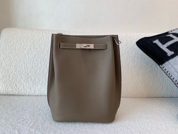 Whole Shipping So kelly 22 18 Etoupe Togo Leather Silver Hardware Top Handmade