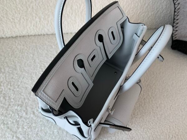 Birkin Cargo 25CM N4 Gris Platine Canvas Swift Leather Silver Hardware Top Quality