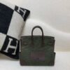 Birkin Cargo 25CM 60 Vert Bronze Canvas/ Swift Leather Silver Hardware Full Handmade