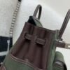 Birkin Cargo 25CM 60 Vert Bronze Canvas/ Swift Leather Silver Hardware Full Handmade
