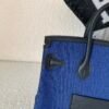 Top Handmade Birkin Cargo 25CM 75 Bleu Jean Canvas Swift Leather Silver Hardware