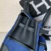 Top Handmade Birkin Cargo 25CM 75 Bleu Jean Canvas Swift Leather Silver Hardware
