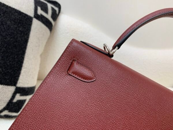 wsxc1782490378271_3 Global Shipping Kelly 25CM 57 Bordeaux Epsom Leather Silver Hardware