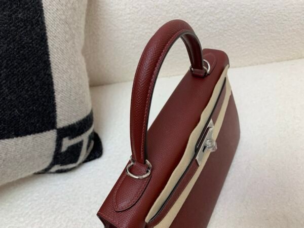 wsxc1782490378271_4 Global Shipping Kelly 25CM 57 Bordeaux Epsom Leather Silver Hardware