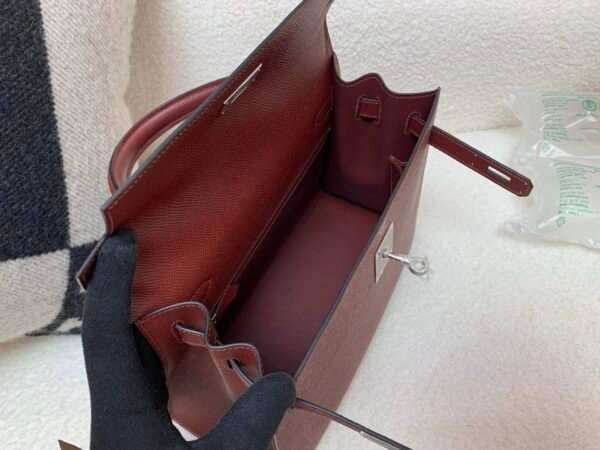 wsxc1782490378271_7 Global Shipping Kelly 25CM 57 Bordeaux Epsom Leather Silver Hardware