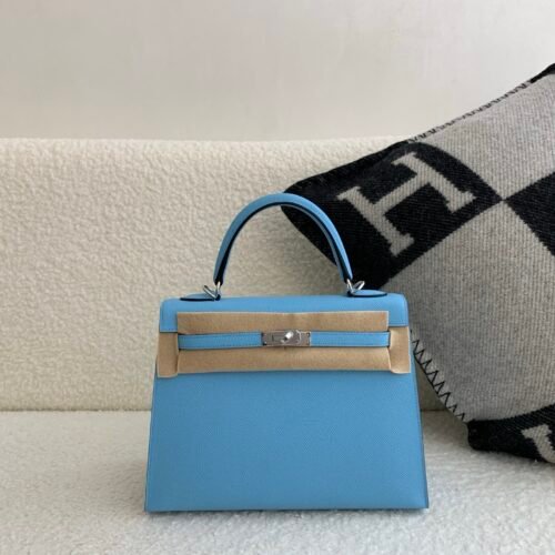 wsxc1782490382238_0 Top Handmade Kelly 25CM 7N Celeste Epsom Leather Silver Hardware 1:1 to make