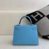 Top Handmade Kelly 25CM 7N Celeste Epsom Leather Silver Hardware 1:1 to make