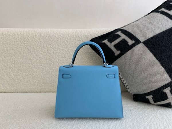 Top Handmade Kelly 25CM 7N Celeste Epsom Leather Silver Hardware 1:1 to make
