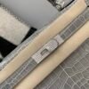 Kelly 28CM 0V Gris Ciment Porosus Leather Diamond clasp Global shipping