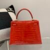 Full Handmade Kelly 28CM 95 Braise Porosus Leather Gold Hardware 1:1 to make