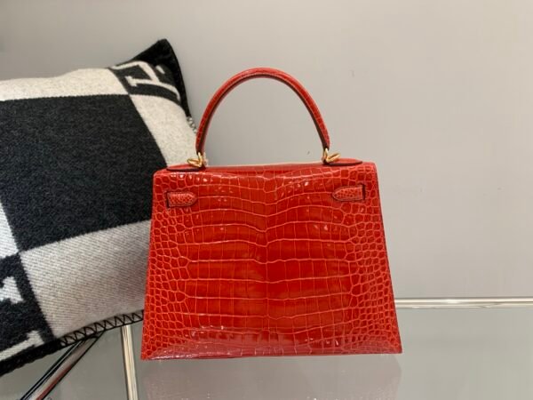 Full Handmade Kelly 28CM 95 Braise Porosus Leather Gold Hardware 1:1 to make